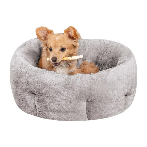 Fur Haven Pet Products, Fur Haven Pet Products Luxury Faux Fur Warming Cuddler Pet Bed, Gray,  1 Each / Small