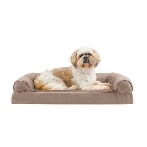 Fur Haven Pet Products, Fur Haven Pet Products Plush & Suede Sofa Orthopedic Pet Bed, Almondine,  Medium