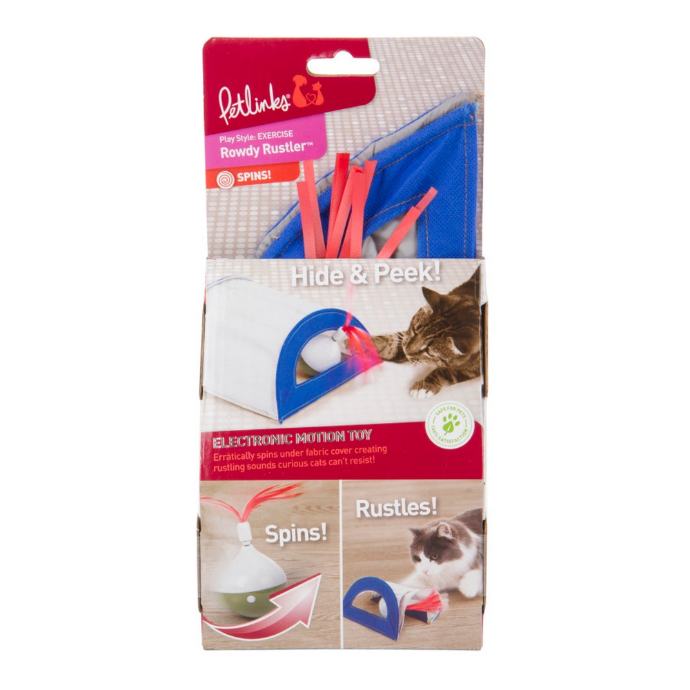 Petlinks Rowdy Rustler Electronic Motion Cat Toy 1 Each / Blue, Brown by Petlinks