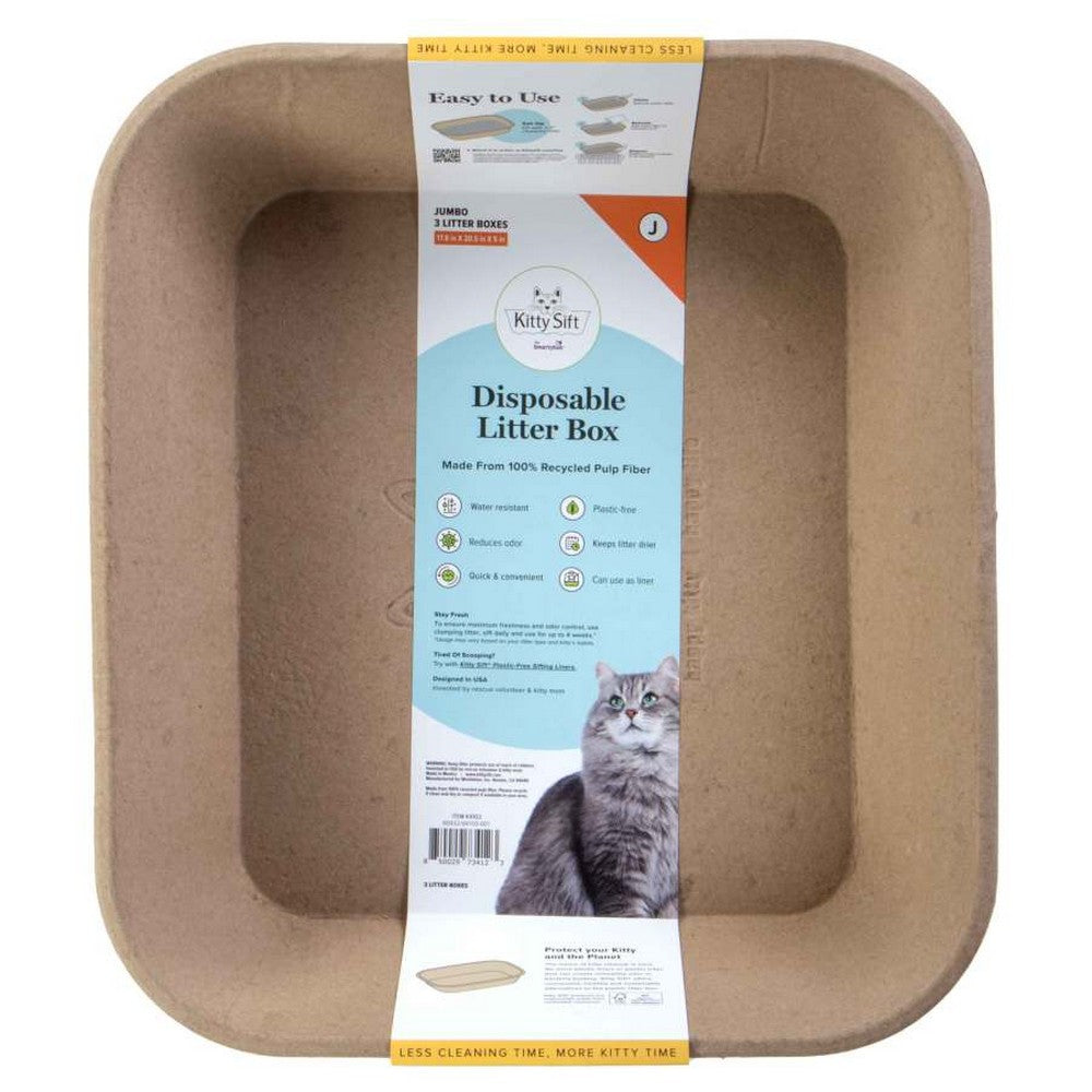 SmartyKat Kitty Sift Disposable Cat Litter Box 1 Each / 3 Pack, Jumbo by SmartyKat