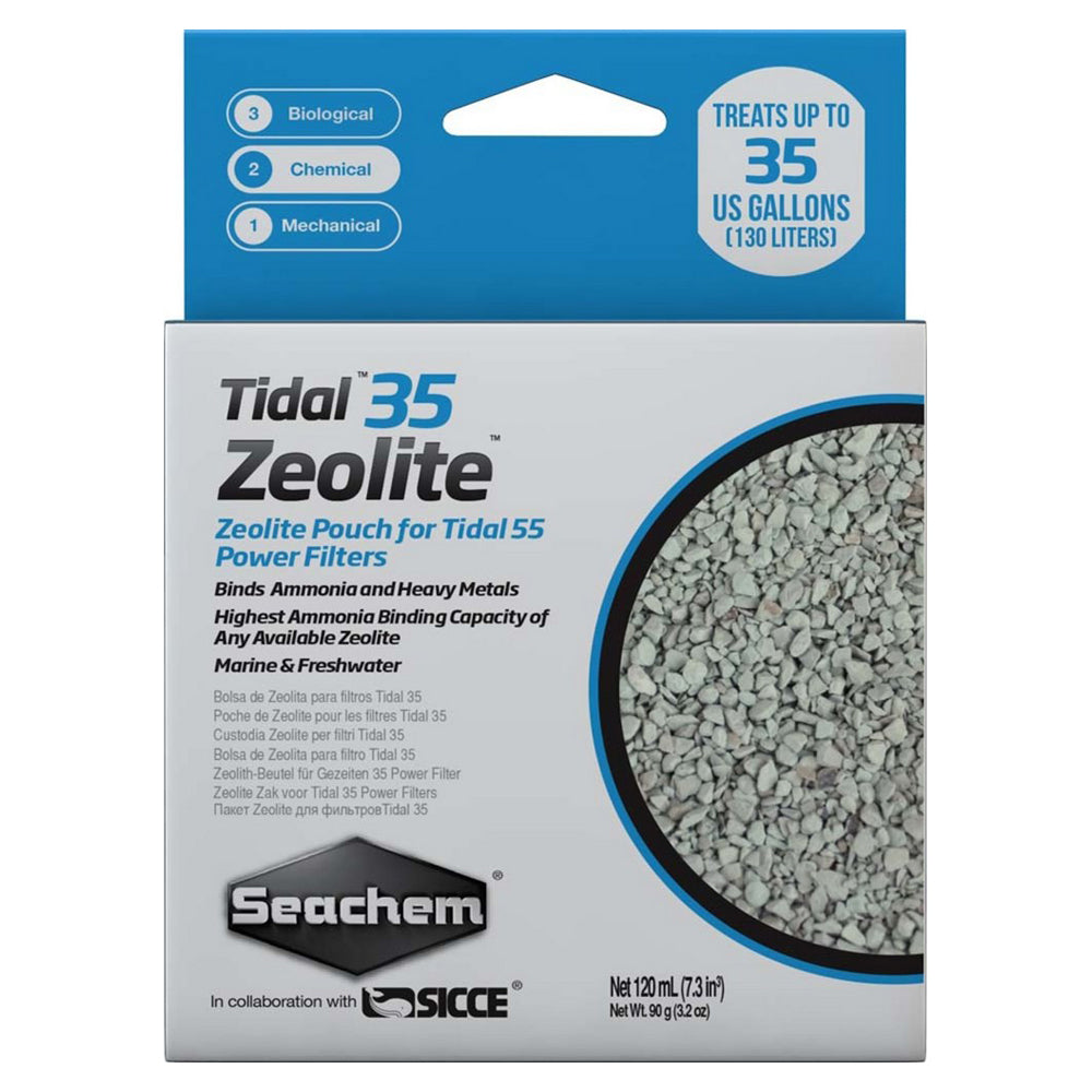 Seachem, Seachem Laboratories Tidal Zeolite Ammonia and Heavy Metals Binding Media, 120 Ml