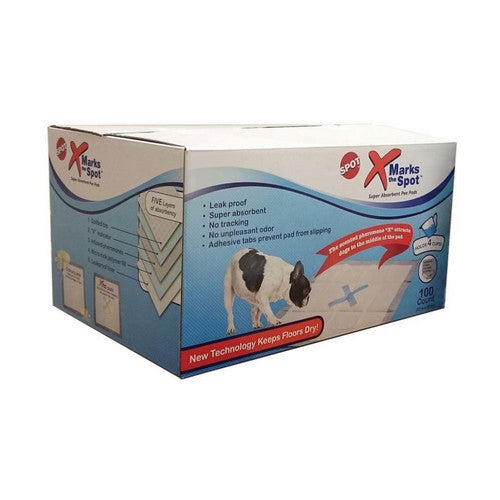 Spot, Spot X Marks The Spot Puppy Training Pads, White,  100 Pack, 22 In X 22 Inches