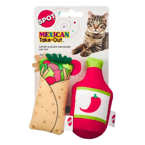 Spot, Spot Mexican Take Out Cat Toy, 1 Each / 2 Pack / Assorted