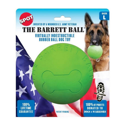 Spot, Spot Barrett Ball Dog Toy, Green,  5 Inches, Large