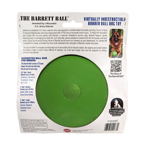 Spot, Spot Barrett Ball Dog Toy, Green,  5 Inches, Large