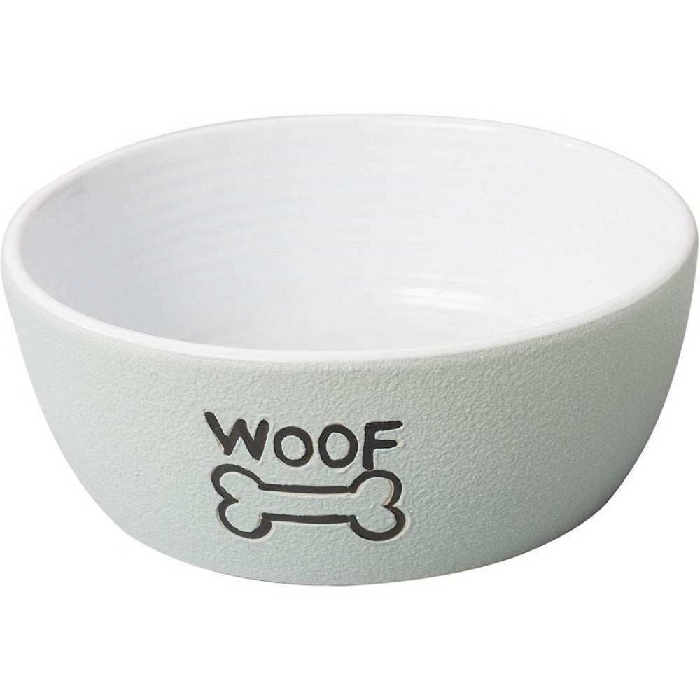 Spot, Spot Nantucket Woof Dog Bowl, Grey,  7 Inches