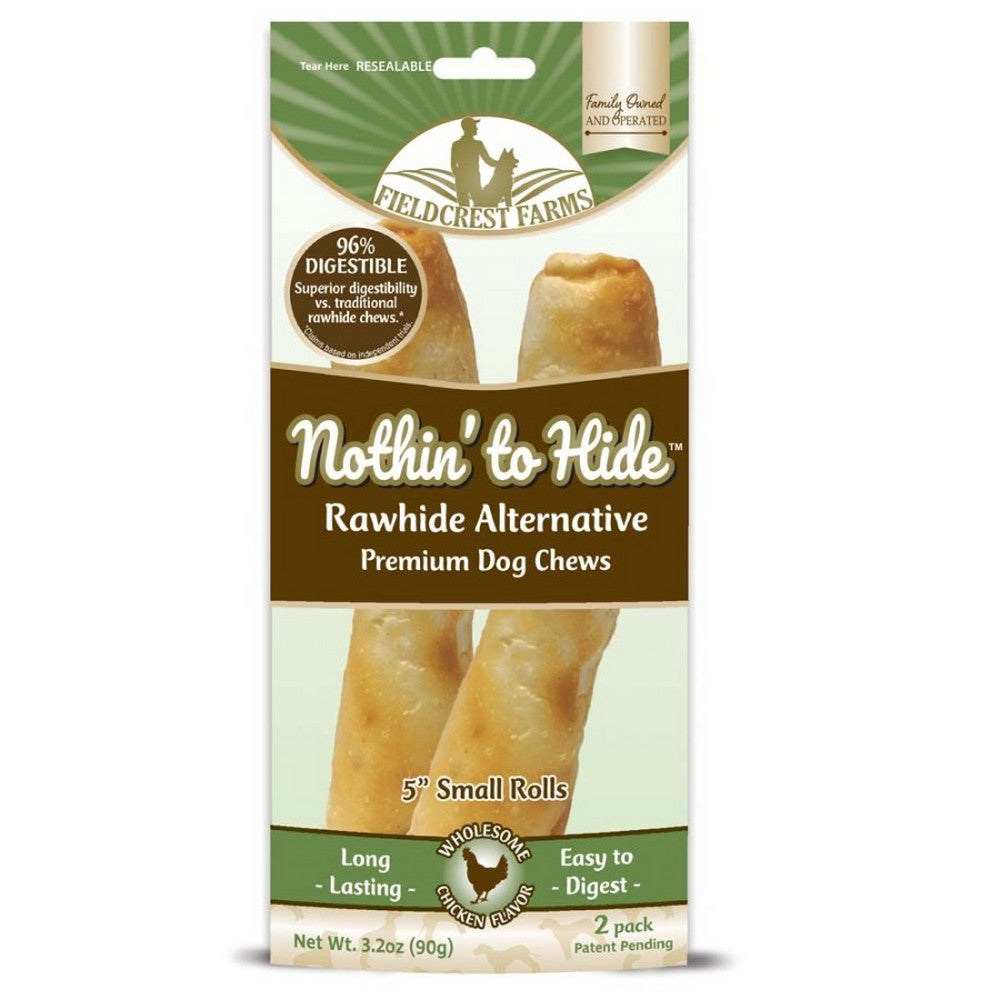 Fieldcrest Farms Nothin' To Hide Roll Dog Treat Chicken,  5 Inches, Small, 2 Pack by Fieldcrest Farms