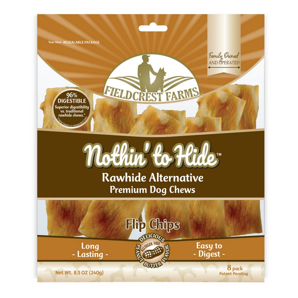 Fieldcrest Farms Nothin' To Hide Flip Chips Dog Treat Peanut Butter,  8.5 Ounces, 8 Pack by Fieldcrest Farms