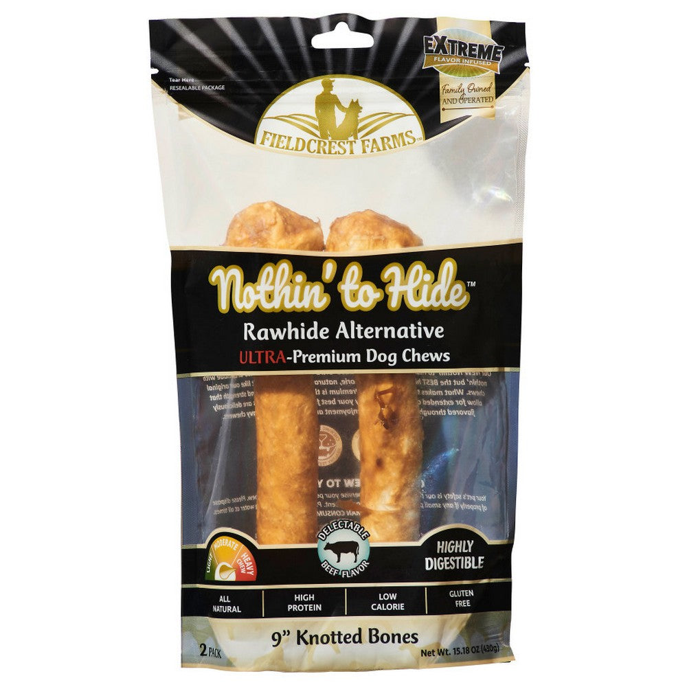 Fieldcrest Farms, Nothin' To Hide Ultra Knotted Bone Dog Treat Beef, 1 Bag (2 Bones)