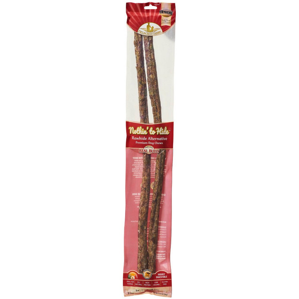 Fieldcrest Farms Nothin' To Hide Crunchy Stix Dog Treat Sweet Potato,  24 Inches, 2 Pack by Fieldcrest Farms