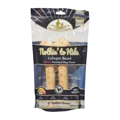Fieldcrest Farms, Nothin' To Hide Ultra Knotted Bone Dog Treat Beef, Chicken,  9 Inches, 2 Pack