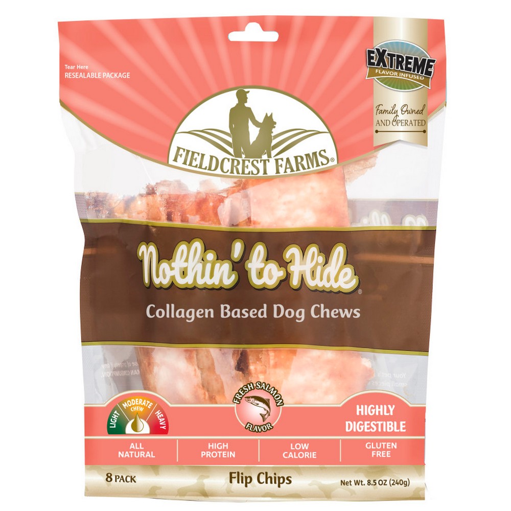 Fieldcrest Farms Nothin' To Hide Flip Chips Dog Treat Salmon,  8 Pack by Fieldcrest Farms