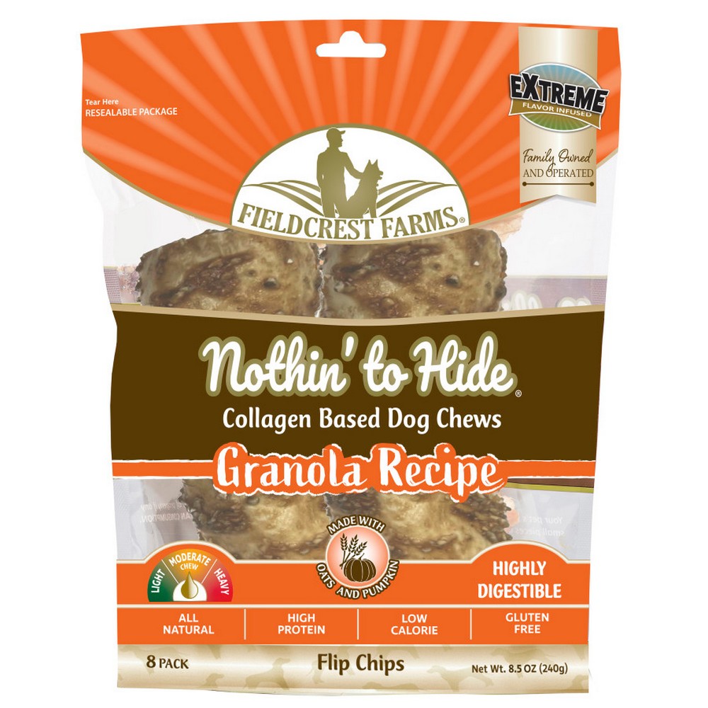 Fieldcrest Farms Nothin' To Hide Flip Chips Dog Treat Granola,  8 Pack by Fieldcrest Farms
