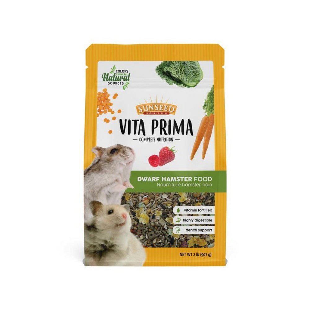 Sunseed, Sun Seed Vita Prima Dwarf Hamster Dry Food, 2 Lbs