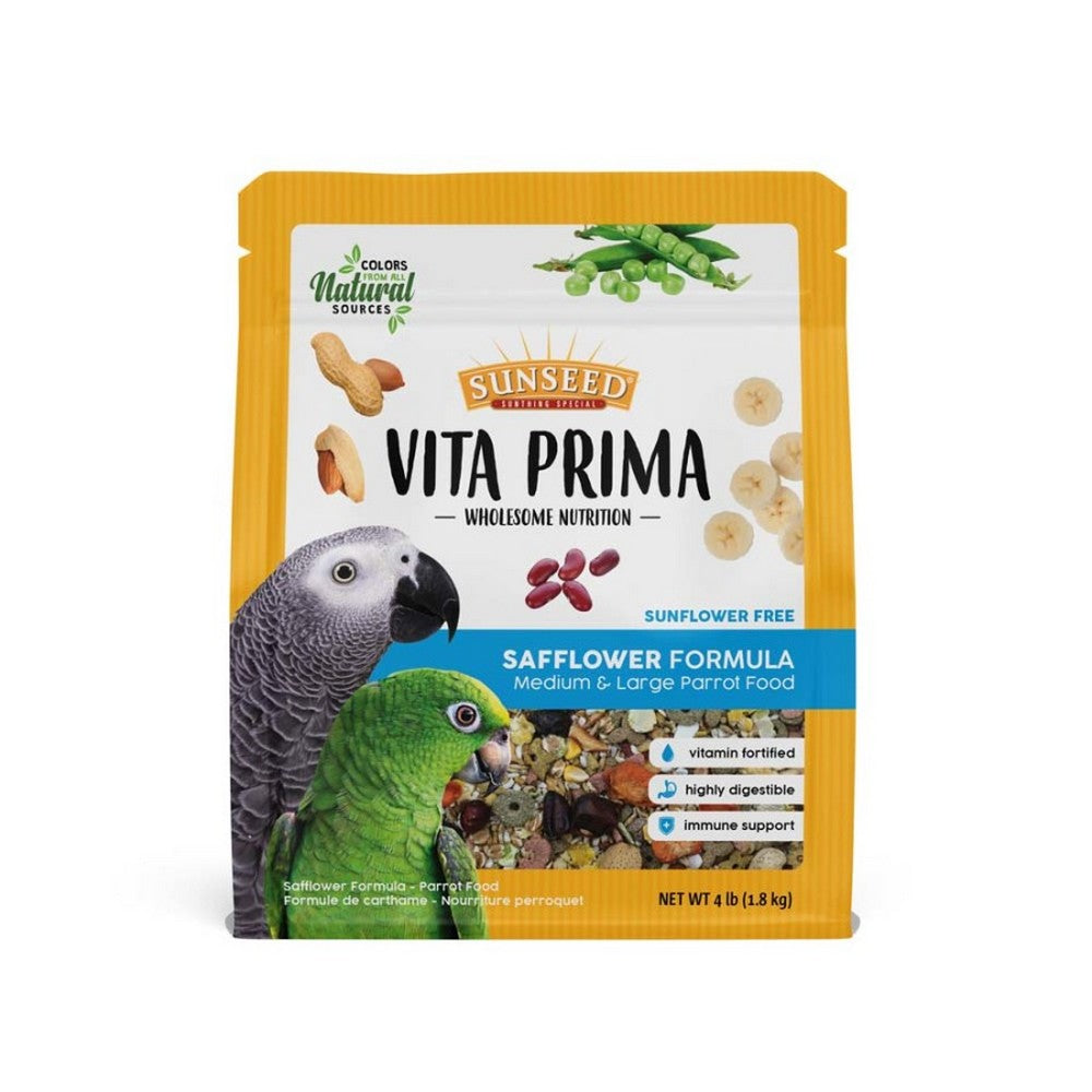 Sunseed, Sun Seed Vita Prima Safflower Formula Medium & Large Parrot Food, 4 Lbs
