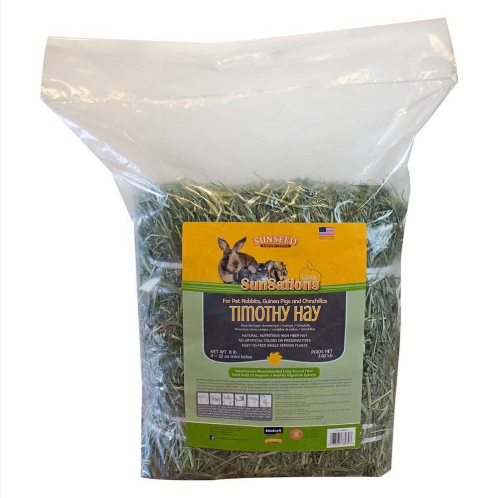 Sun Seed Co, Sun Seed SunSations Natural Timothy Hay for Small Animals, 8 Lbs
