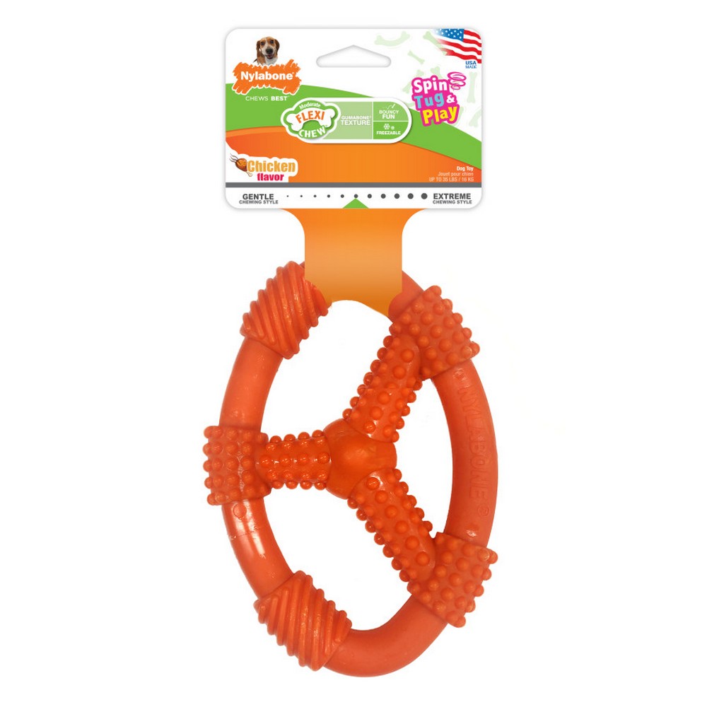 Nylabone Flexi Chew Oval Ring Chew Toy 1 Each / Wolf / Medium, Up To 35 Lbs by Nylabone