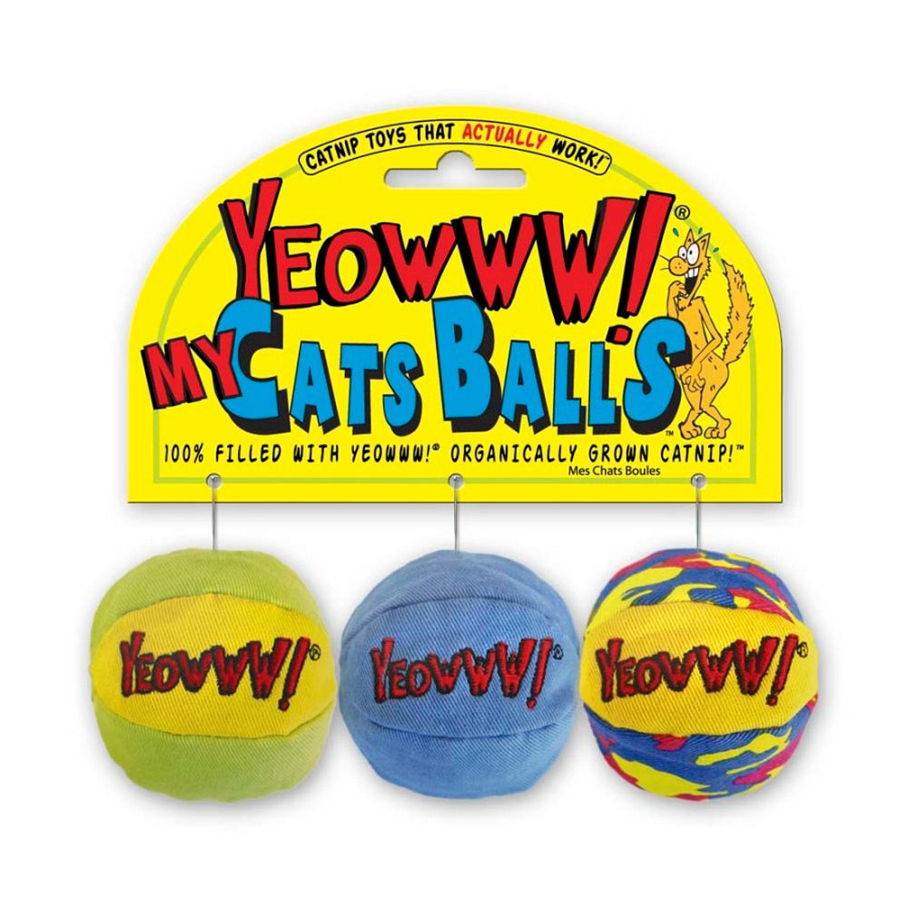 Yeowww! My Cats Ball Catnip Toy 1 Each / 2 Inches, Multi-Color by Yeowww! Catnip