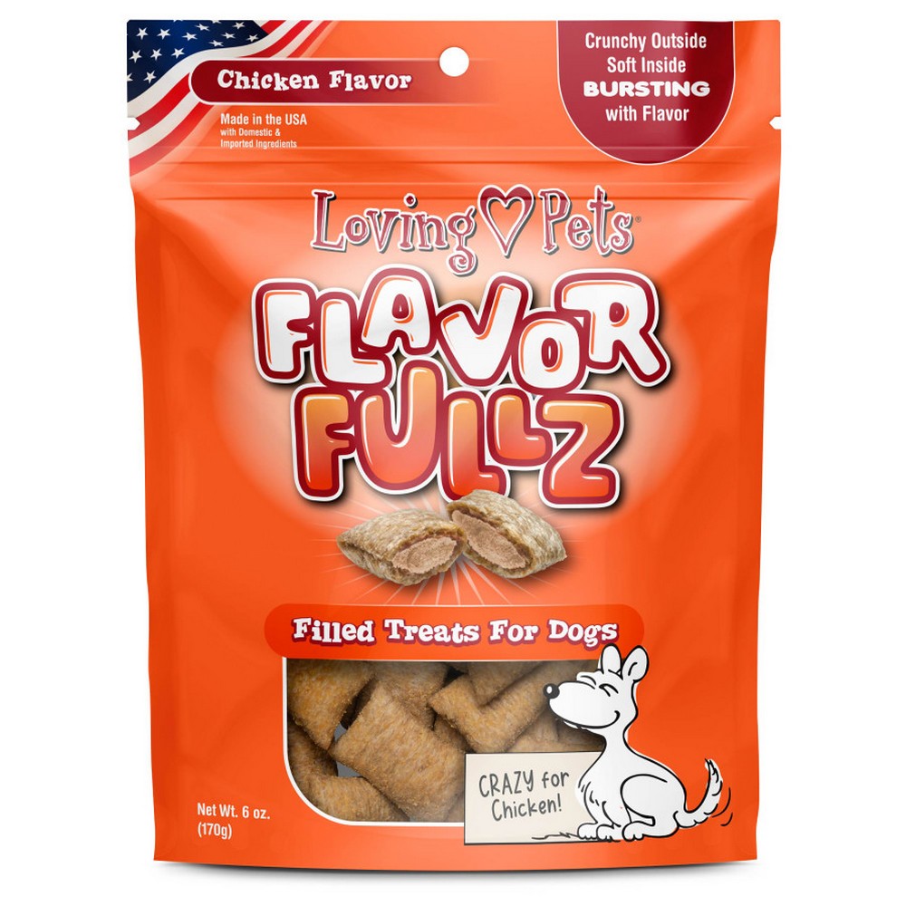 Loving Pets, Loving Pets Flavorfullz Filled Dog Treats, Chicken,  6 Ounces
