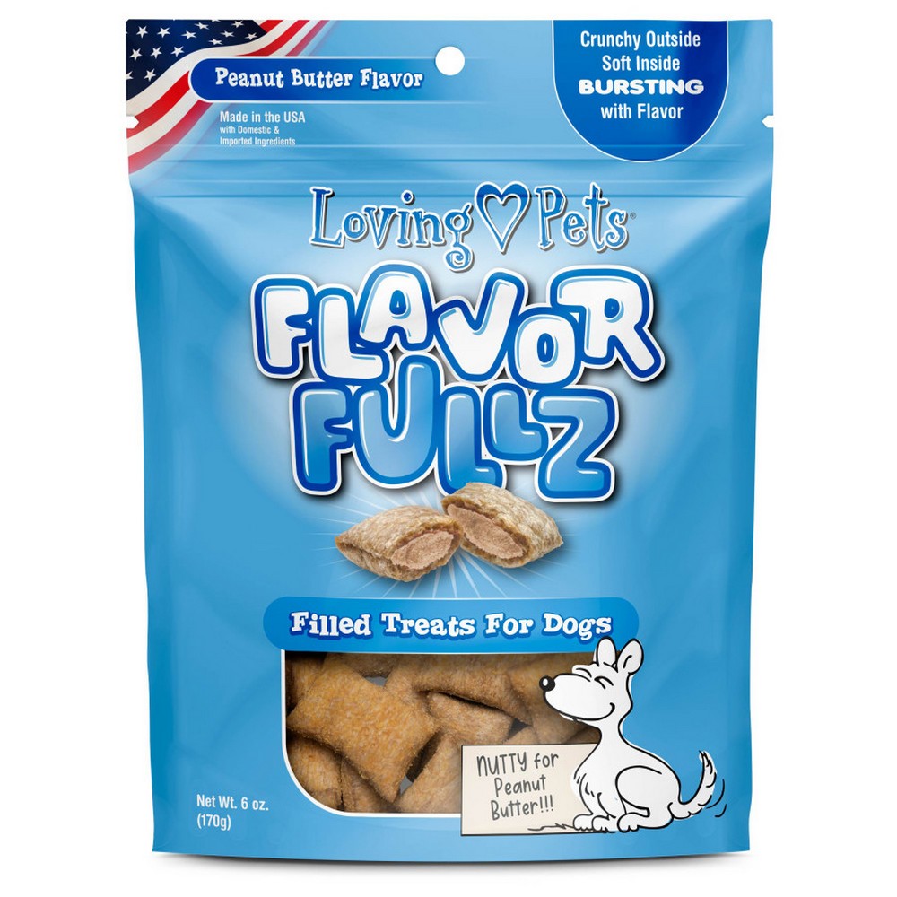 Loving Pets, Loving Pets Flavorfullz Filled Dog Treats, Peanut Butter,  6 Ounces