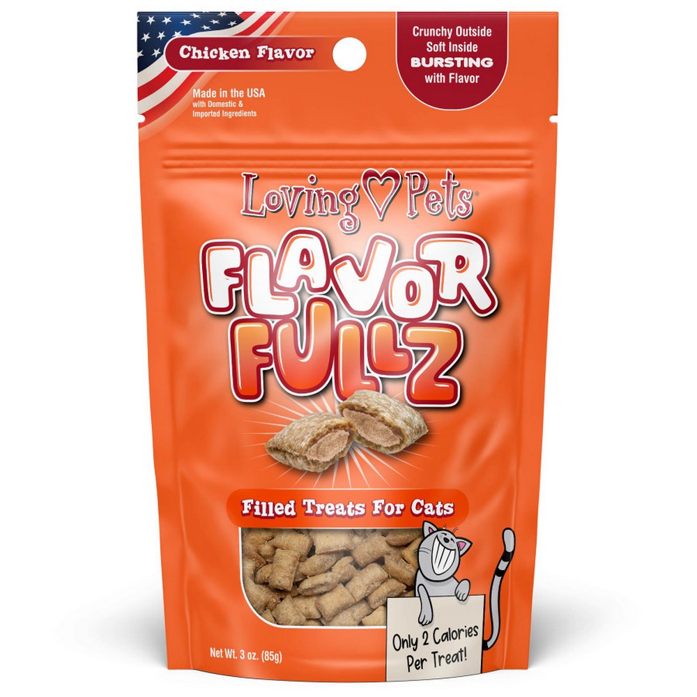 Loving Pets, Loving Pets Flavorfullz Filled Cat Treats, Chicken,  3 Ounces