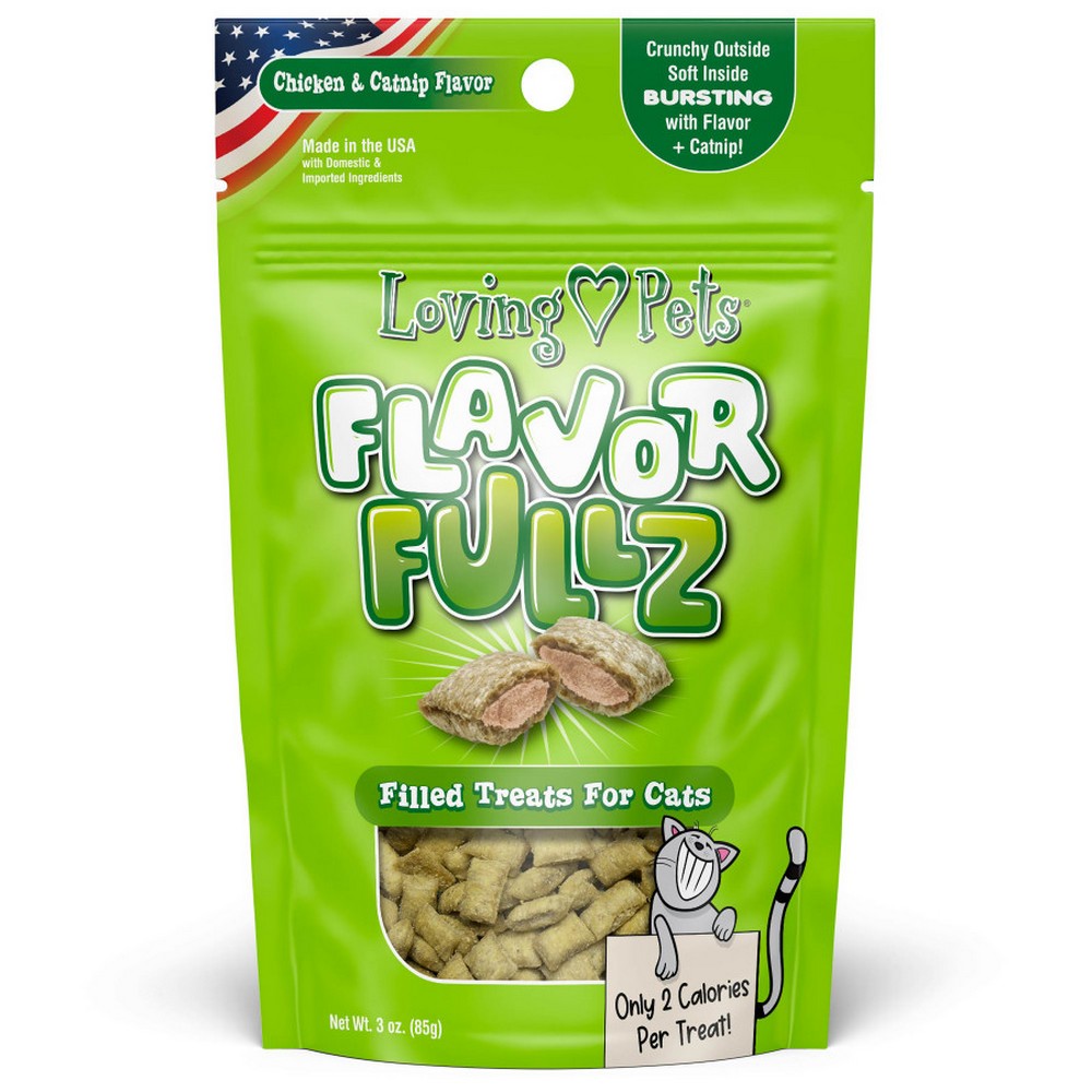 Loving Pets, Loving Pets Flavorfullz Filled Cat Treats, Chicken & Catnip,  3 Ounces