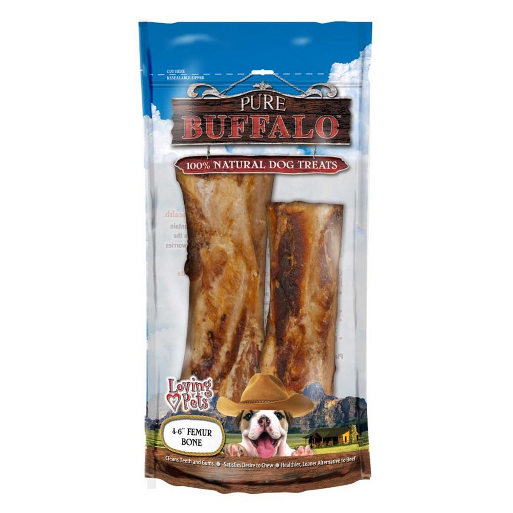Loving Pets, Loving Pets Pure Buffalo Femur Bones Dog Treat, 2 Pack, 4-6 Inches