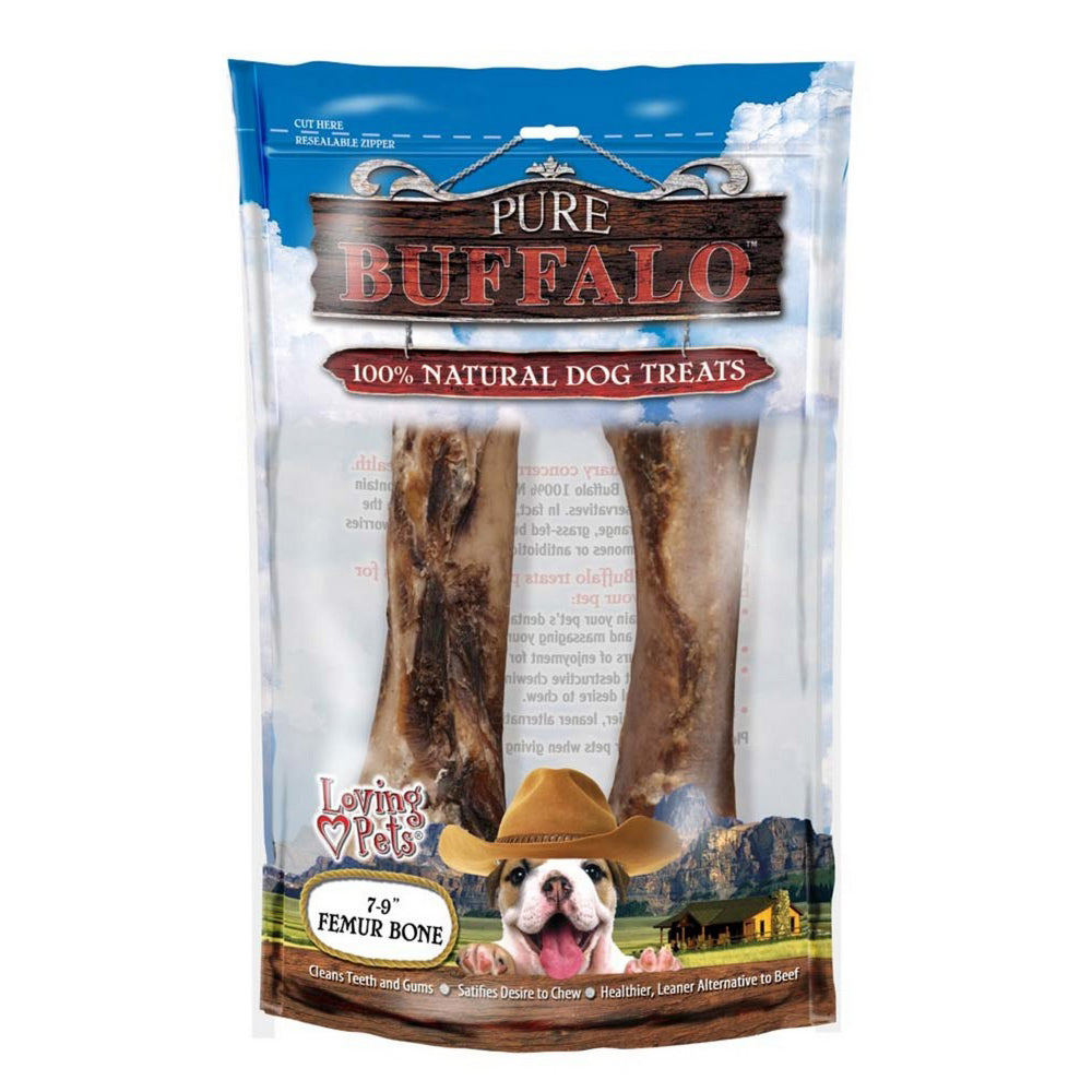 Loving Pets, Loving Pets Pure Buffalo Femur Bones Dog Treat, 2 Pack, 7-9 Inches