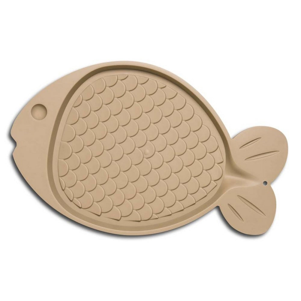 Loving Pets, Loving Pets Spill-Proof Fish Shaped Cat Mat, 1 Each / Tan
