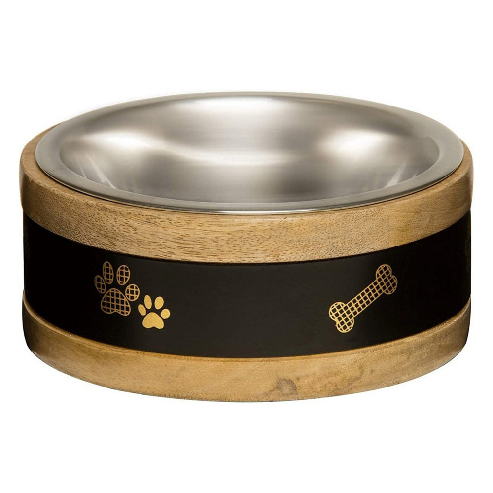 Loving Pets, Loving Pets Black Label Wooden Ring Dog Bowl & Holder, 1 Each /2 Quarts