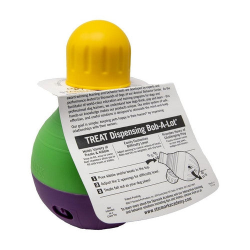 Starmark, Starmark Bob-A-Lot Treat Dispensing Dog Toy, 1 Each / Large / Purple, Green, Yellow