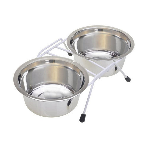 Van Ness Plastics, Van Ness Plastics Stainless Steel Double Dish w/Wire Rack, Silver,  32 Ounces