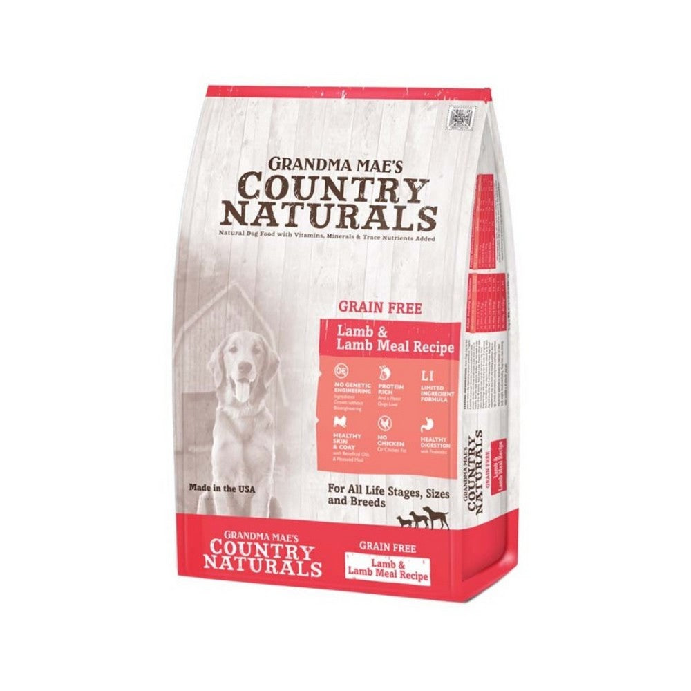 Grandma Mae's Country Naturals, Grandma Mae's Country Naturals Grain Free Dry Dog Food, Lamb & Lamb Meal,  4 Lbs