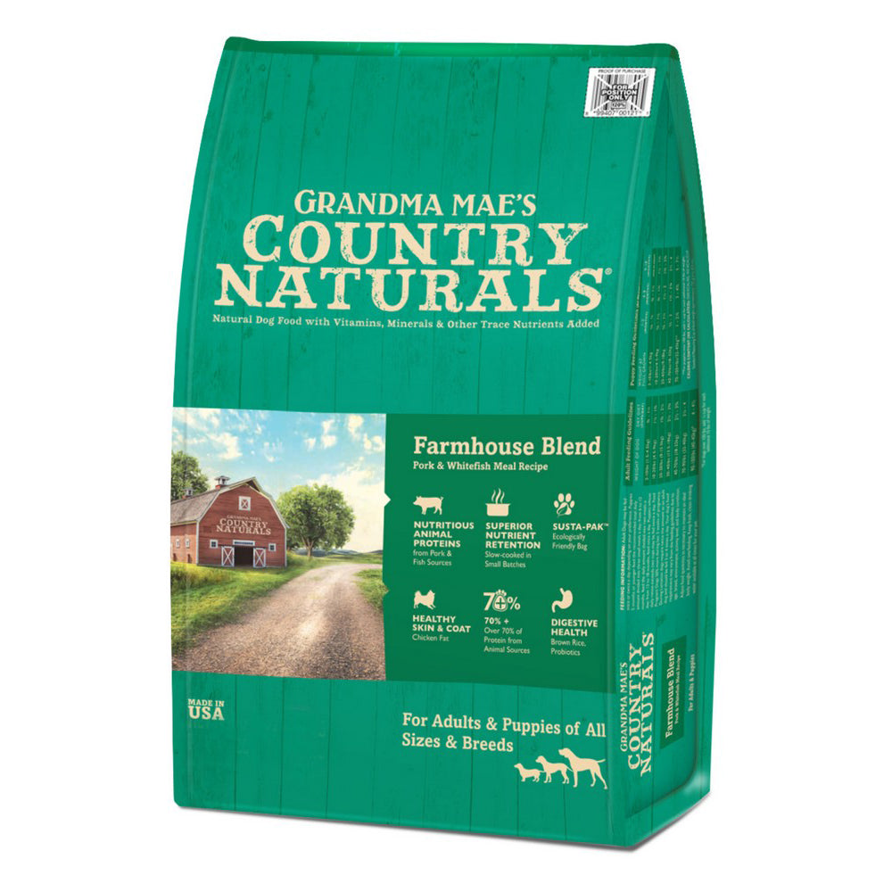 Grandma Mae's Country Naturals Farmhouse Blend Dry Dog Food Pork & Whitefish,  4 Lbs by Grandma Mae's Country Naturals