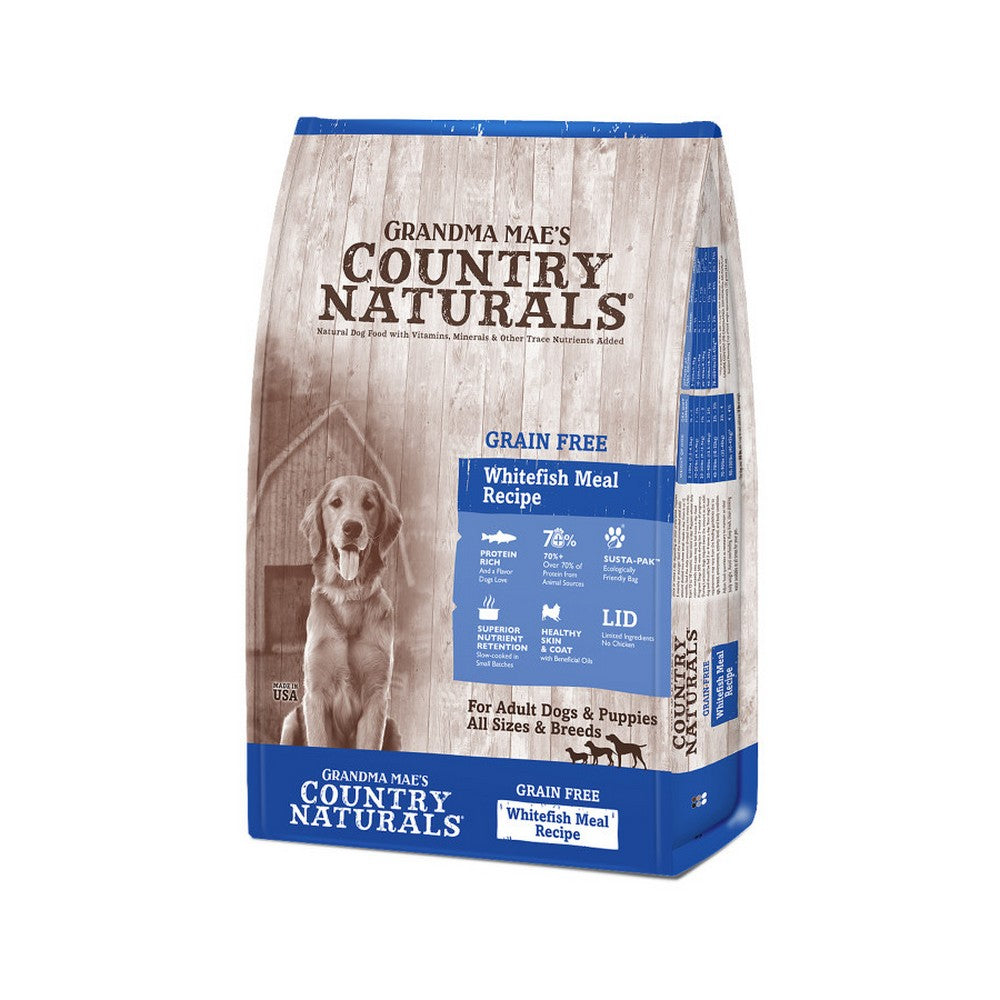 Grandma Mae's Country Naturals, Grandma Mae's Country Naturals Grain Free Dry Dog Food, Whitefish,  4 Lbs