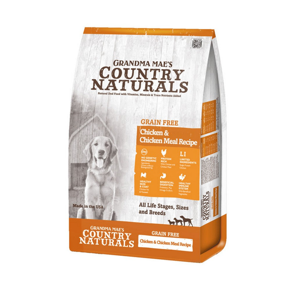 Grandma Mae's Country Naturals, Grandma Mae's Country Naturals Grain Free Dry Dog Food, Chicken & Chicken Meal,  4 Lbs