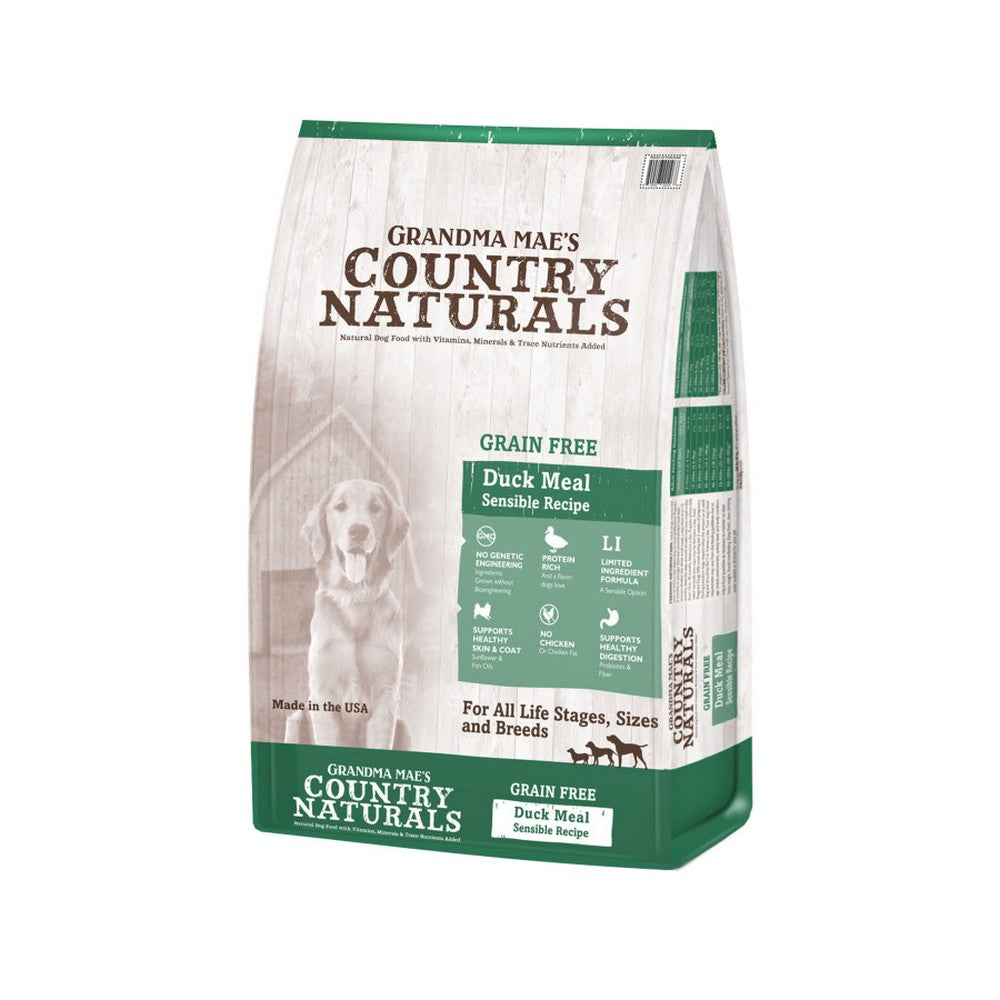 Grandma Mae's Country Naturals, Grandma Mae's Country Naturals Grain Free Dry Dog Food, Duck Meal Sensible,  4 Lbs