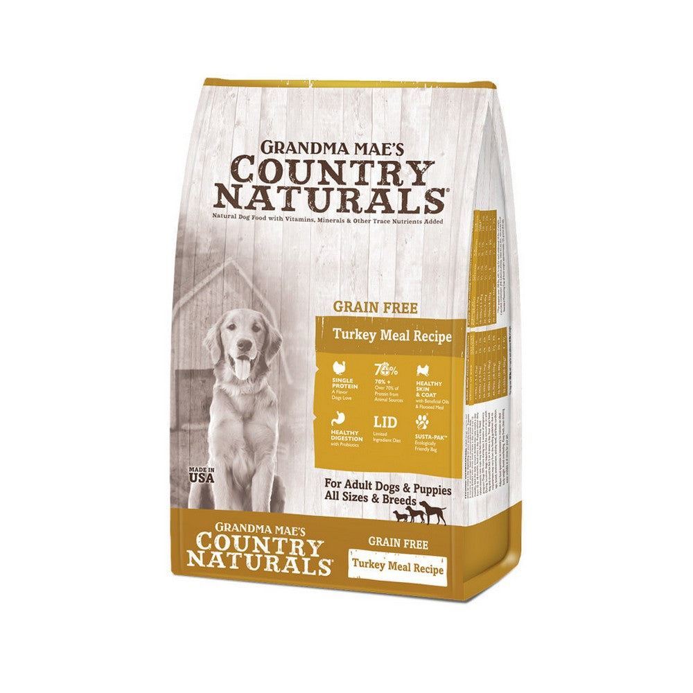 Grandma Mae's Country Naturals, Grandma Mae's Country Naturals Grain Free L.I.D. Dry Dog Food, Turkey,  4 Lbs