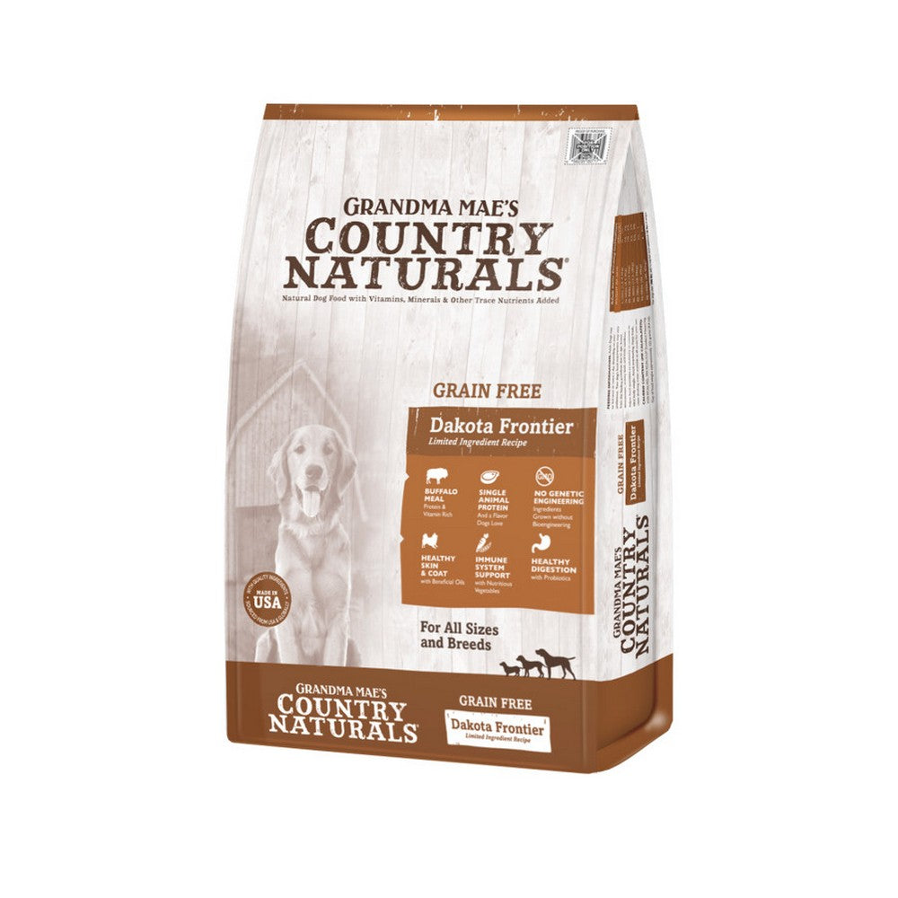 Grandma Mae's Country Naturals, Grandma Mae's Country Naturals Grain Free Dry Dog Food, Dakota Frontier Buffalo,  4 Lbs