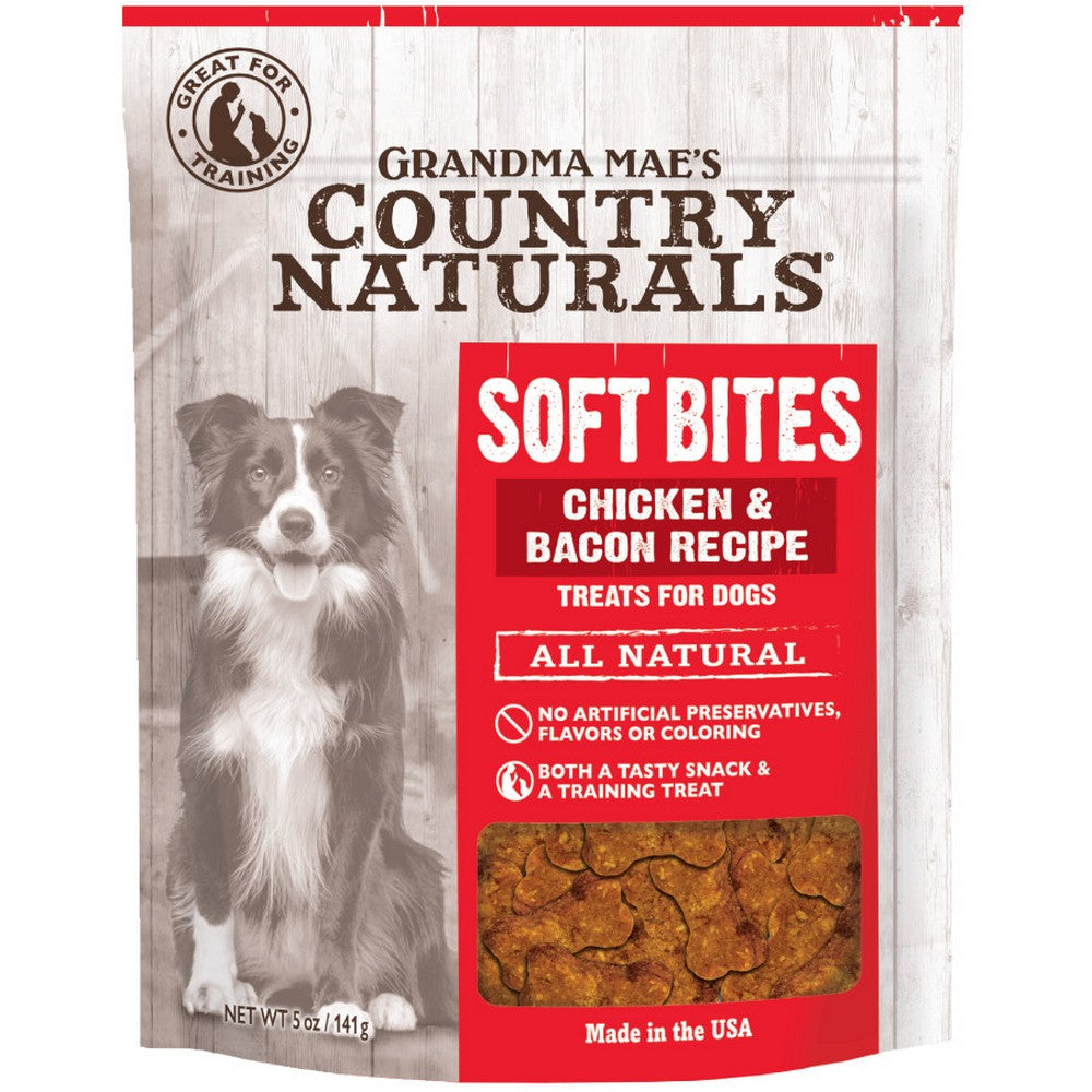 Grandma Mae's Country Naturals, Grandma Mae's Country Naturals Soft Bites Dog Treats, Chicken & Bacon,  5 Ounces