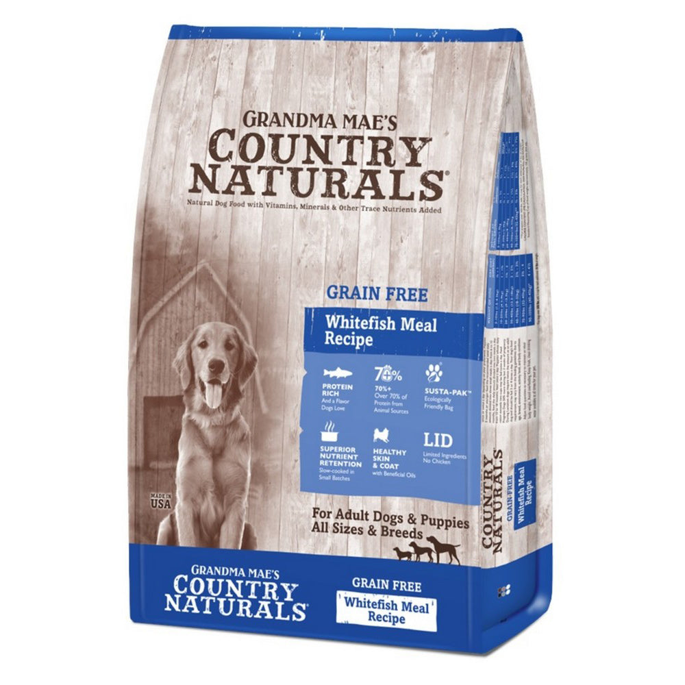 Grandma Mae's Country Naturals, Grandma Mae's Country Naturals Grain Free L.I.D. Dry Dog Food, Whitefish,  23 Lbs