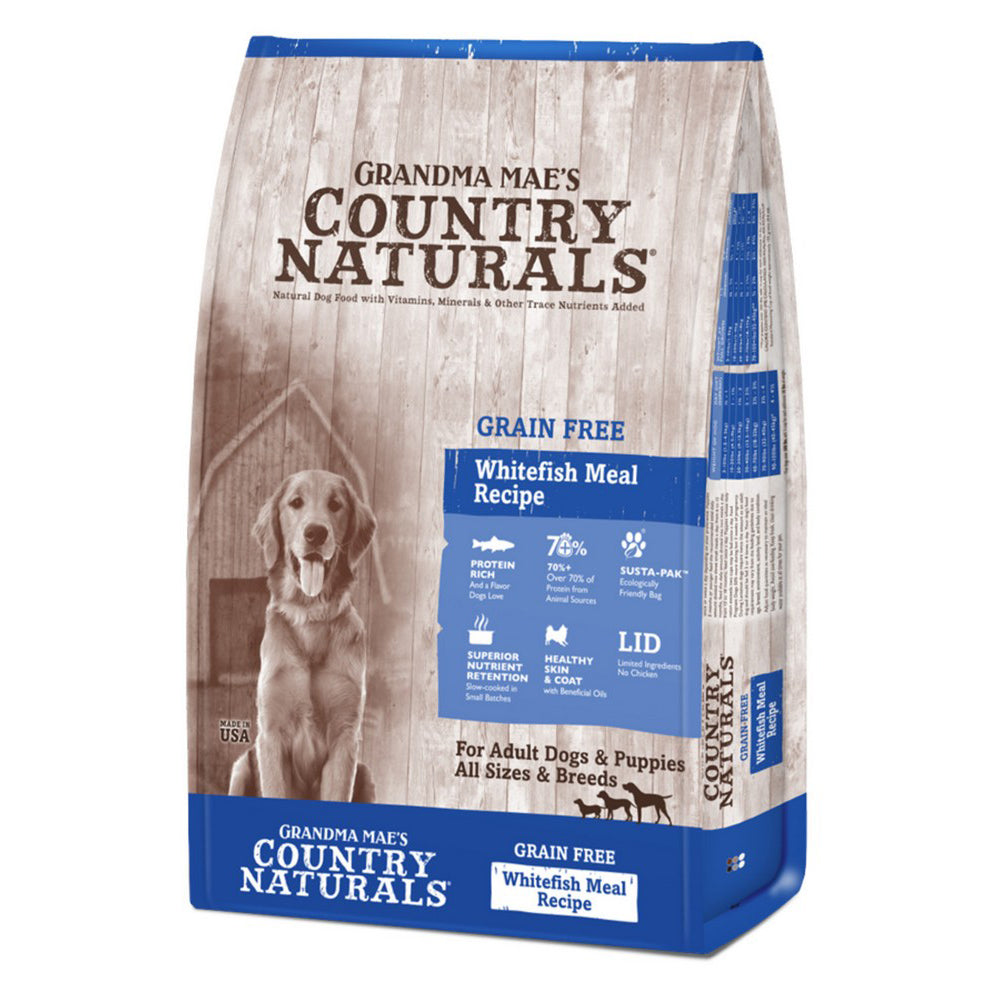 Grandma Mae's Country Naturals, Grandma Mae's Country Naturals Grain Free Dry Dog Food, Whitefish,  12 Lbs