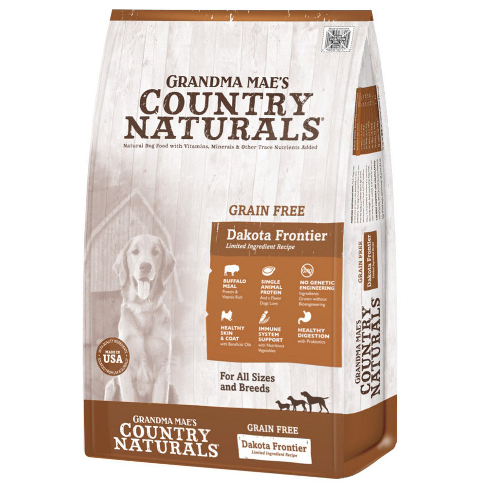 Grandma Mae's Country Naturals, Grandma Mae's Country Naturals Grain Free Dry Dog Food, Dakota Frontier Buffalo,  22 Lbs