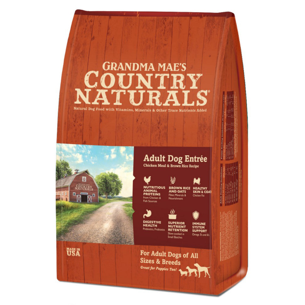 Grandma Mae's Country Naturals, Grandma Mae's Country Naturals Premium All Natural Adult Dry Dog Food, Chicken & Rice,  12 Lbs