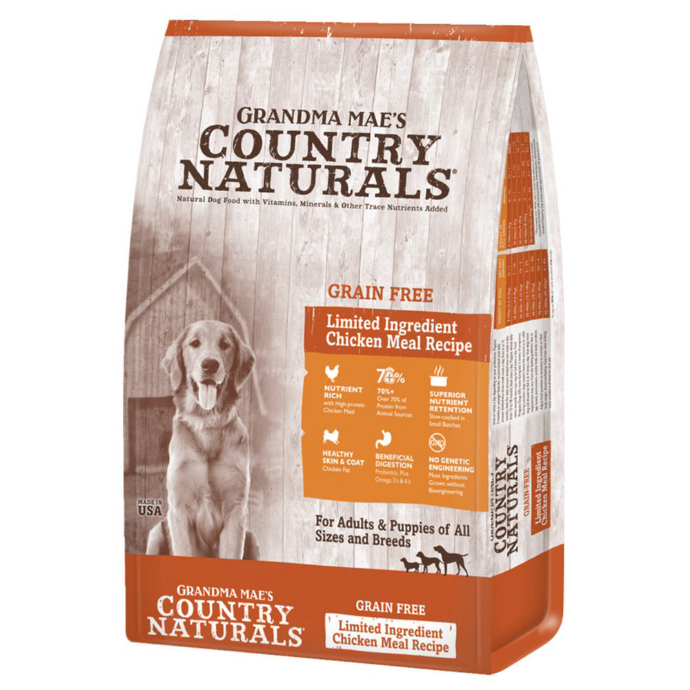 Grandma Mae's Country Naturals, Grandma Mae's Country Naturals Grain Free L.I.D. Dry Dog Food, Chicken,  12 Lbs