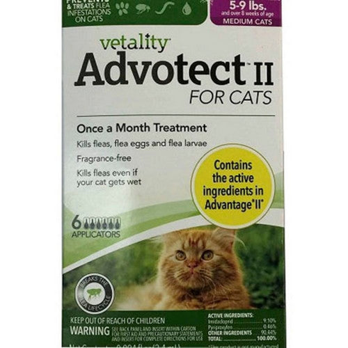 Advotect Ii Flea And Tick For Cats 9+Lbs / 6 Pack by Tevrapet