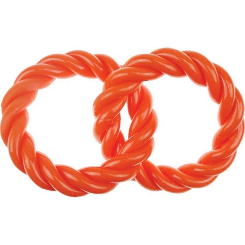 Boss Pet, Infinity Tpr 2 Rings Tug Toy, 8.5 Inches, Orange