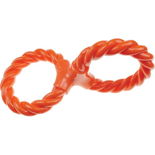 Boss Pet, Infinity Tpr/Rope Double Ring Twist Tug Toy, 12 Inches, Orange