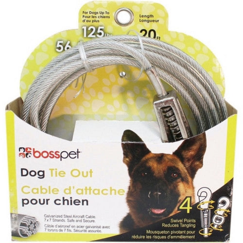 Boss Pet Tie-Out W/ Spring 20 FT by Boss Pet