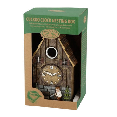 Esschert Design, Esschert Design Cuckoo Clock Birdhouse, 5.7 X 5.2 X 9.9 Inches, Brown/Resin